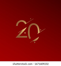 20 Years Anniversary Celebration Elegant Number Vector Template Design Illustration