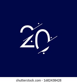 20 Years Anniversary Celebration Elegant Number Vector Template Design Illustration