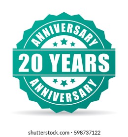 20 years anniversary celebration eps icon isolated on white background