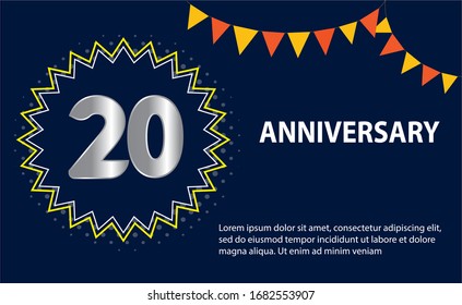 20 years anniversary celebration logo vector template design