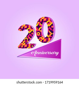 20 years anniversary celebration logo vector template design 