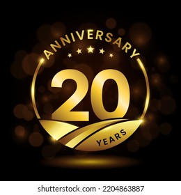 20 years anniversary, Anniversary celebration logo design. vector template illustration