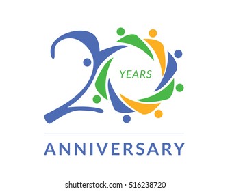 20 Years Anniversary Celebration Logo Design.