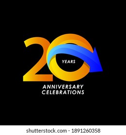 20 Years Anniversary Celebration Number Vector Template Design Illustration
