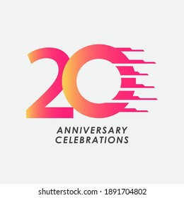 20 Years Anniversary Celebration Number Vector Template Design Illustration