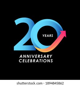 20 Years Anniversary Celebration Number Vector Template Design Illustration