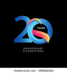 20 Years Anniversary Celebration Number Vector Template Design Illustration