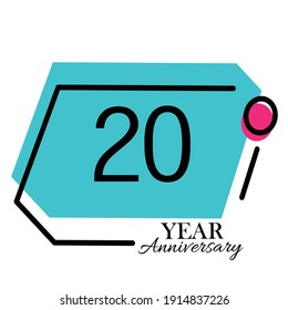 20 Years Anniversary Celebration Number Vector Template Design Illustration