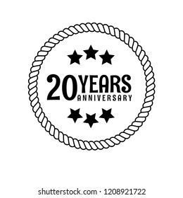 20 years anniversary celebration simple logo. vintage logo, 15 year sign, jubilee, greeting card