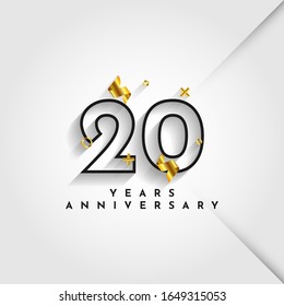 20 Years Anniversary Celebration Template Design. Vector Eps 10