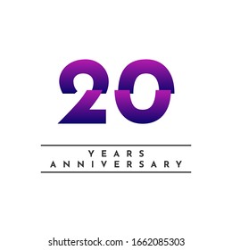 20 Years Anniversary Celebration Template Design. Vector Eps 10