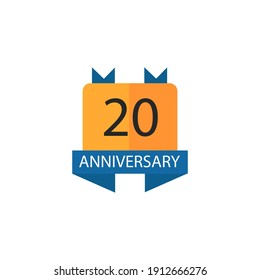 20 years anniversary celebration template vector design illustration