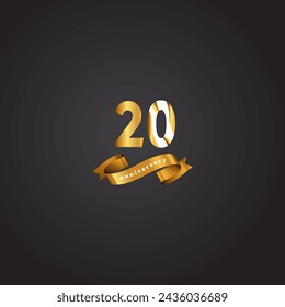 20 years anniversary celebration template design illustration