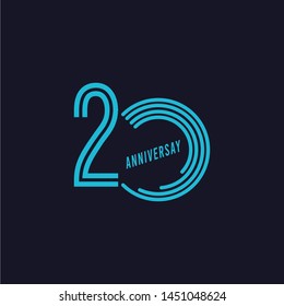 20 Years Anniversary Celebration Vector Template Design Illustration