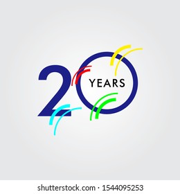 20 Years Anniversary Celebration Vector Template Design Illustration