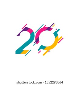 20 Years Anniversary Celebration Vector Template Design Illustration