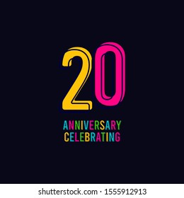 20 Years Anniversary Celebration Vector Template Design Illustration