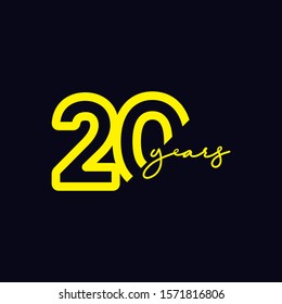 20 Years Anniversary Celebration Vector Template Design Illustration Logo Icon