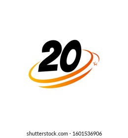 20 Years Anniversary Celebration Vector Template Design Illustration Logo Icon