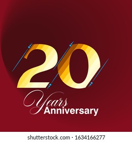 20 Years Anniversary Celebration Vector Template Design Illustration