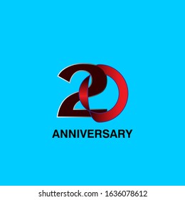 20 Years Anniversary Celebration Vector Template Design Illustration