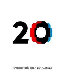 20 Years Anniversary Celebration Vector Template Design Illustration