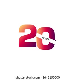 20 Years Anniversary Celebration Vector Template Design Illustration