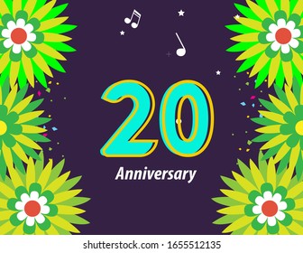 20 Years Anniversary Celebration Vector Template Design Illustration