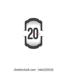 20 Years Anniversary Celebration Vector Template Design Illustration