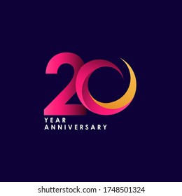 20 Years Anniversary Celebration Vector Template Design Illustration