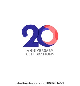 20 Years Anniversary Celebration Vector Template Design Illustration