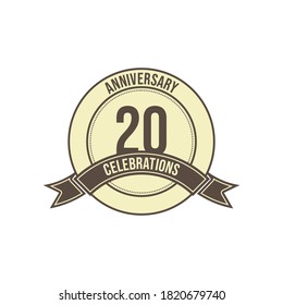 20 Years Anniversary Celebration Vector Template Design Illustration