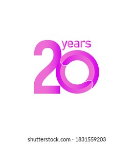 20 Years Anniversary Celebration Vector Template Design Illustration