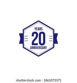 Ilustración de diseño de plantillas vectoriales de celebración de 20 años