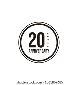 Ilustración de diseño de plantillas vectoriales de celebración de 20 años