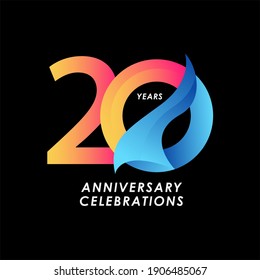 20 Years Anniversary Celebration Vector Template Design Illustration