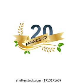 20 years anniversary celebration vector template design illustration