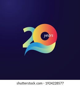 20 Years Anniversary Celebration Vector Template Design Illustration