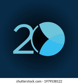 20 Years Anniversary Celebration Vector Template Design Illustration. Vector Eps10