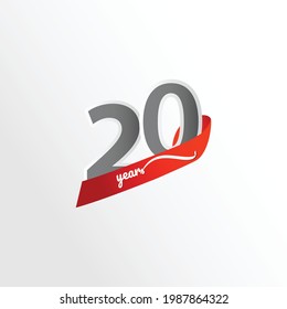 20 Years Anniversary Celebration Vector Template Design Illustration