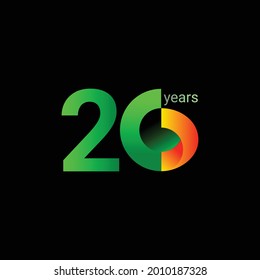20 Years Anniversary Celebration Vector Template Design Illustration