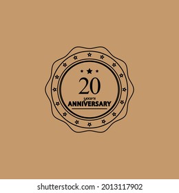20 Years Anniversary Celebration Vector Template Design Illustration