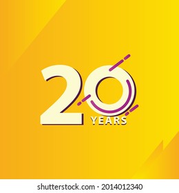20 Years Anniversary Celebration Vector Template Design Illustration