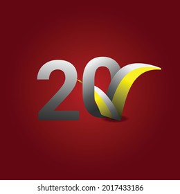 20 Years Anniversary Celebration Vector Template Design Illustration