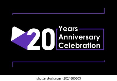 20 Years Anniversary Celebration Vector Template Design