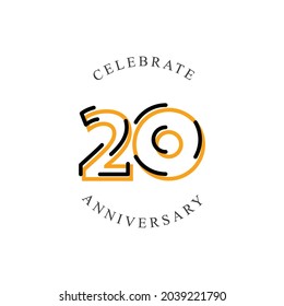 20 Years Anniversary Celebration Vector Template Design Illustration