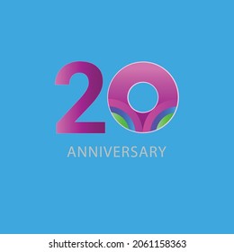 20 Years Anniversary Celebration Vector Template Design Illustration