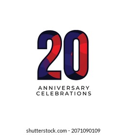 20 Years Anniversary Celebration Vector Template Design Illustration