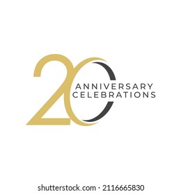 20 Years Anniversary Celebration Vector Template Design Illustration