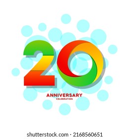 20 Years Anniversary Celebration Vector Template Design Illustration